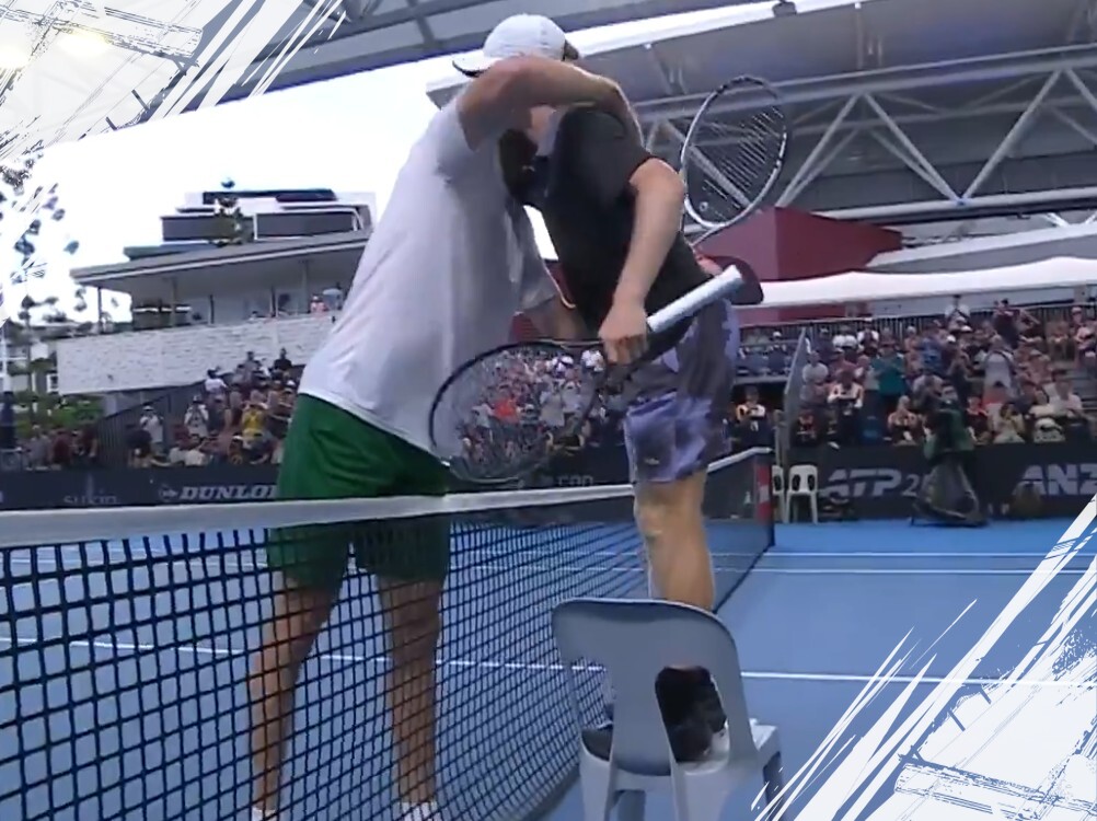 Dane Sweeney’s Unique Handshake Moment with Opelka at Major Tennis Event