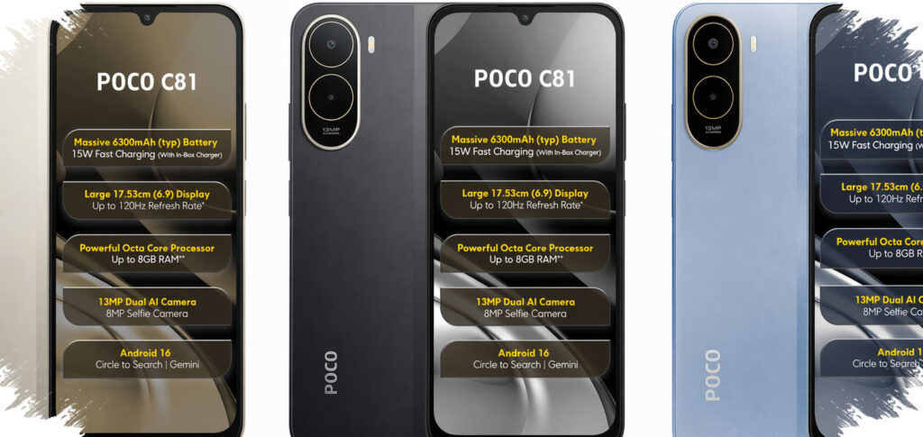 POCO C81 Series Targets Budget Buyers With 6,300 mAh Battery and 120 Hz Display