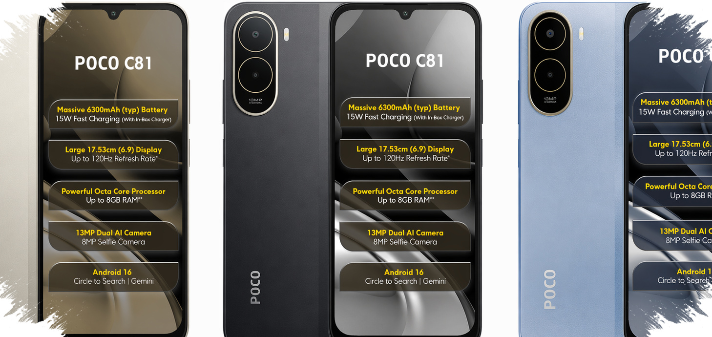 POCO C81 Series Targets Budget Buyers With 6,300 mAh Battery and 120 Hz Display