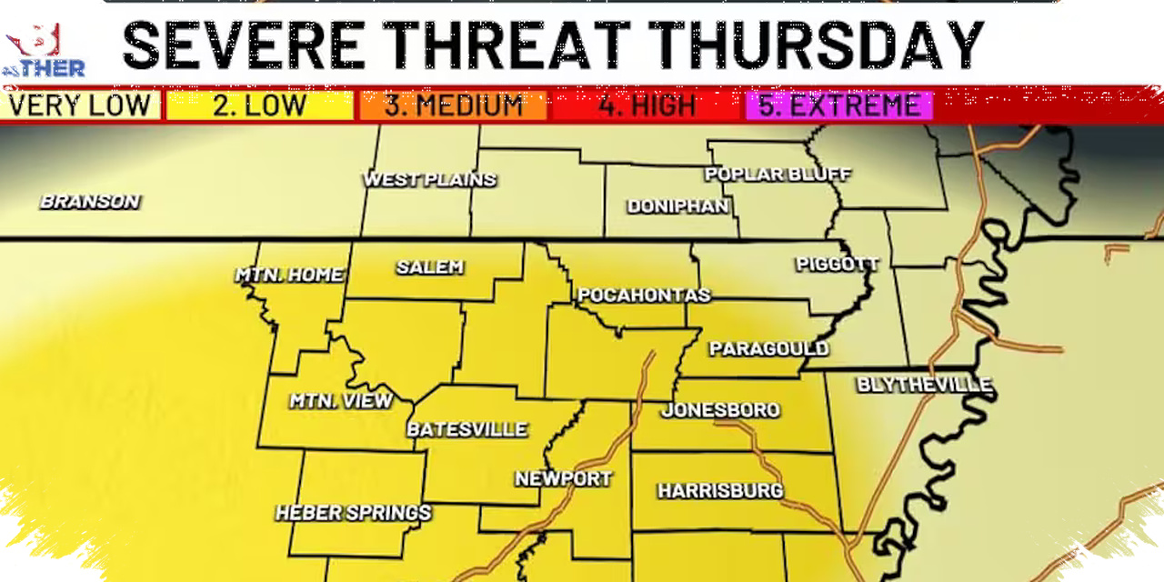 Severe Storms Return Thursday Afternoon, Large Hail Or A Brief Tornado Possible
