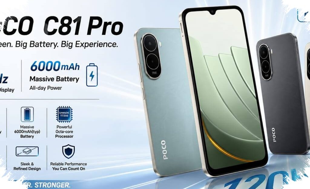 Large 6,000mAh Battery, Poco C81 Pro Trades Fast Charging for All-Day Endurance