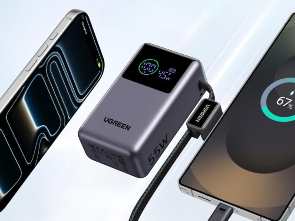 Built-In USB-C Cable and Live Display Give Ugreen’s 10,000mAh Power Bank a Clear Edge
