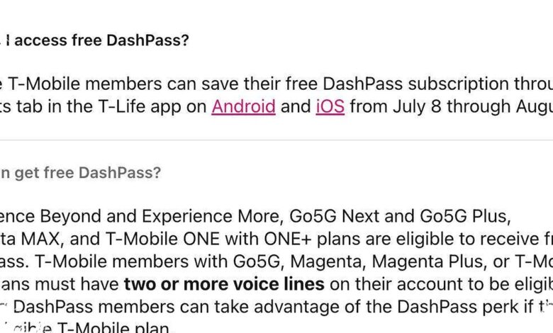 T-Mobile’s Free DashPass Offer Lands as Legacy Plan Customers Face Higher Bills