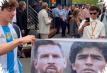 Franco Colapinto Brings Messi and Maradona Flag Into Belgian GP Paddock